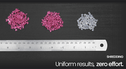 Polystruder GR-PRO provides uniform shredding Polystruder