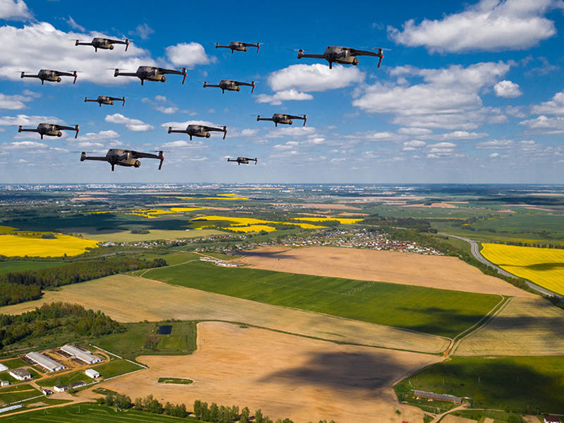 drone swarms generate 3D terrain maps