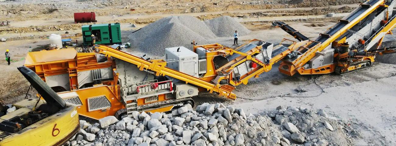 construction waste crushing with mobile plants