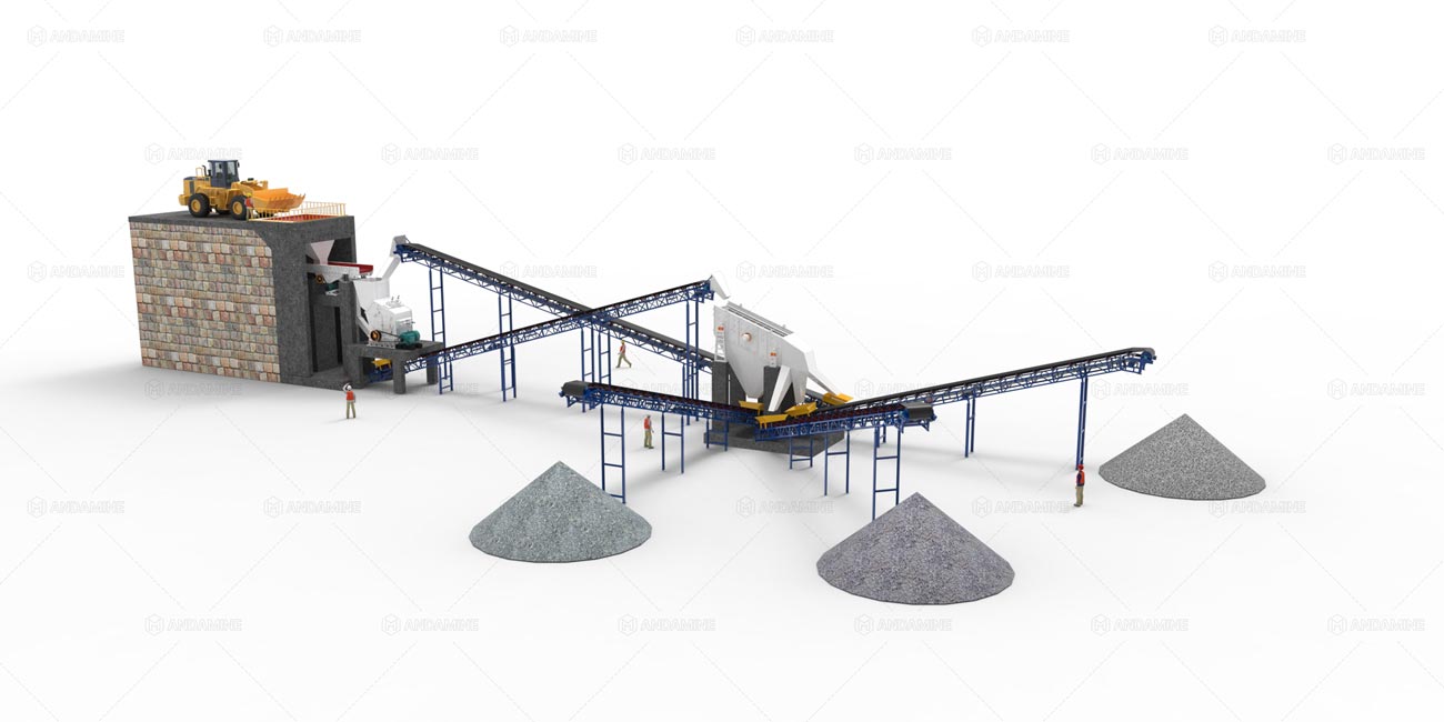 50TPH Stationary Crusher Plant For Crushing Construction Waste