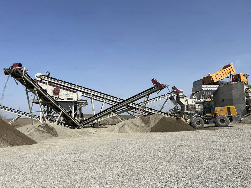 stationary aggregate production crusher plant