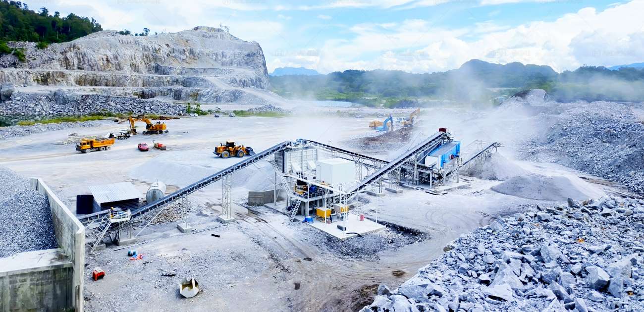 stationary crushing plant for limestone processing