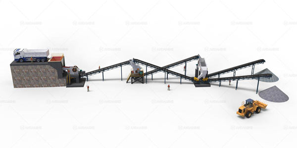 200 ton stationary crushing plant for granite