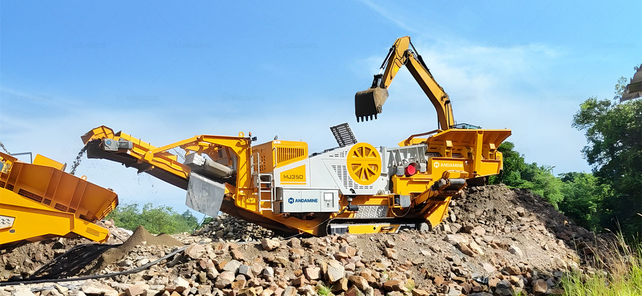 ANDAMINE crawler chassis mobile crusher plant for sale in Peru