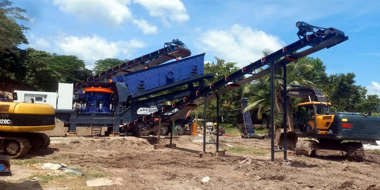 150tph wheel chassis mobile cone crusher for granite crushing in Honduras