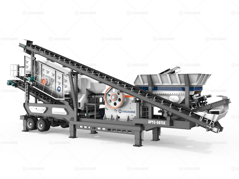 APY3 3 in 1 wheel chassis mobile jaw crusher for combining with portable cone crusher for sale