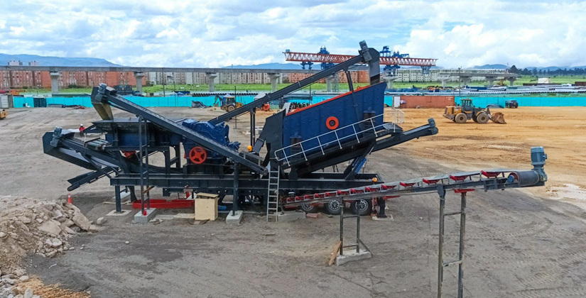 Tire Three-in-One impact mobile stone crusher plant images