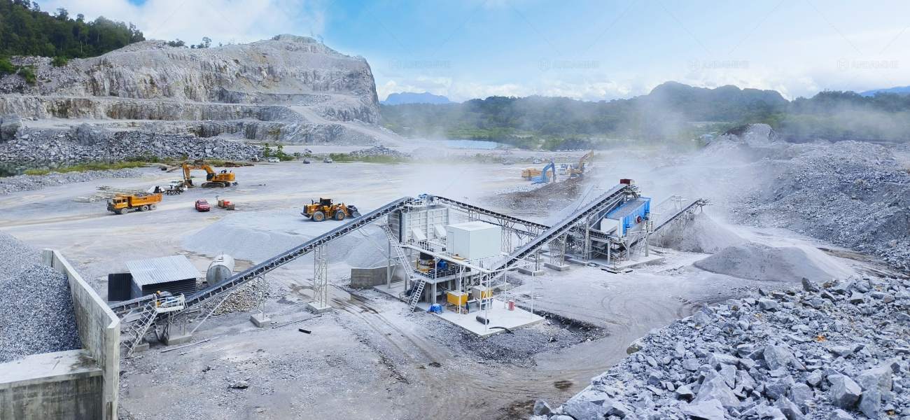 350TPH stationary granite plant for concrete aggregate