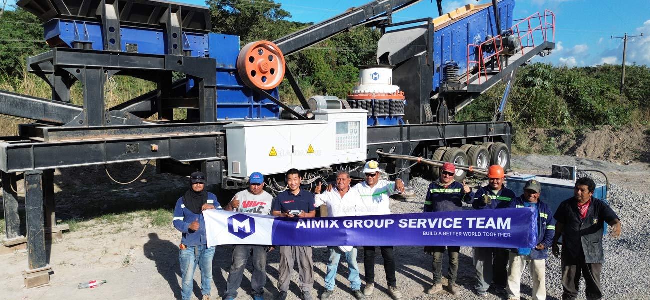 Andamine 4-in-1 mobile cone crushing plant in El Salvador