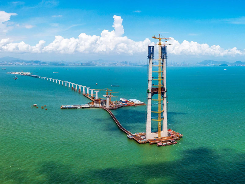 Sea-Crossing Bridge construction