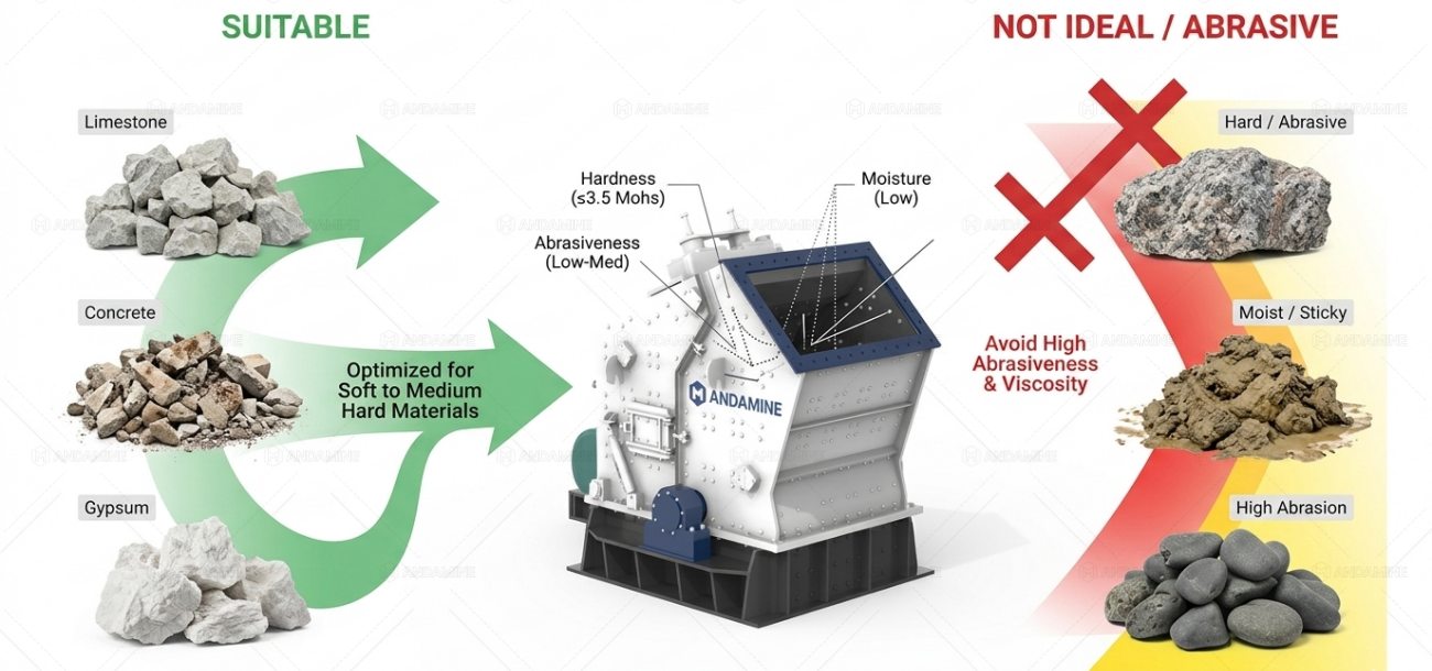 material characteristics and crushing suitability