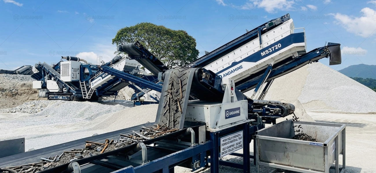 Iron removal protection of Andamine mobile crushers