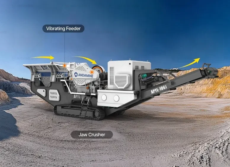 track mounted jaw rock crusher for sale