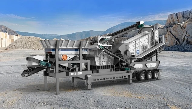 tyre type mobile crusher plant