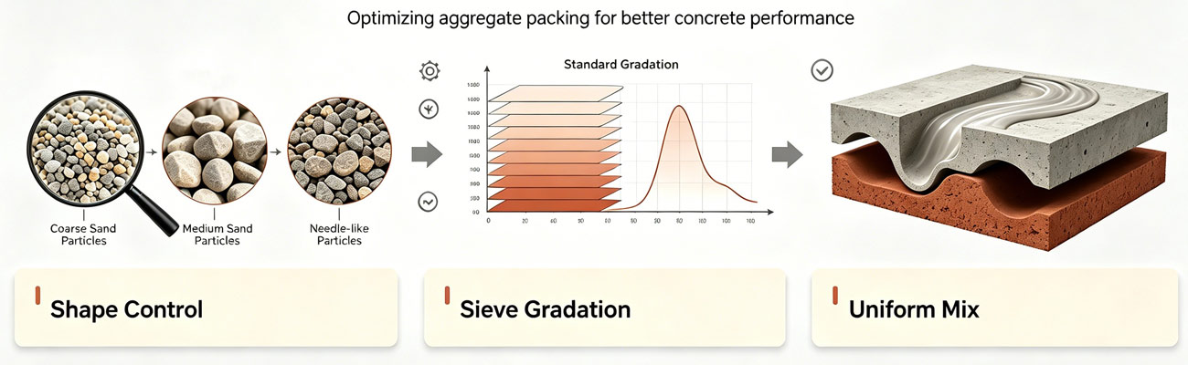 Control of the Flakiness and Elongation Index in aggregate production