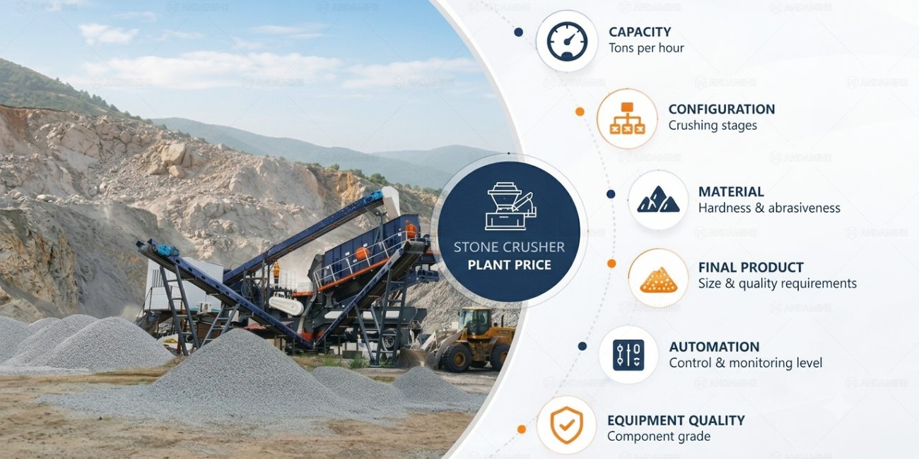What affects stone crushing plant price