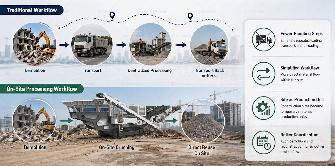 how on site processing changing construction workflow