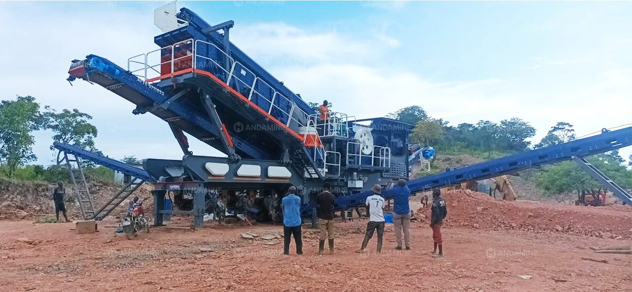 Andamine finished the complete installation and commissioning of the 60tph 4 in 1 mobile crusher plant in Tanzania
