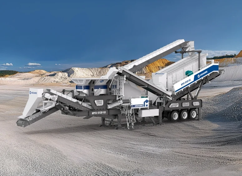 APY3-F 3 in 1 mobile impact crusher plant for concrete waste processing