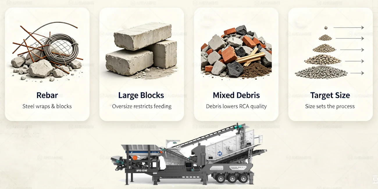 challenges of crushing concrete waste
